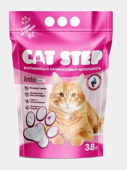 Наполнитель CAT STEP Actic Pink, силикагелевый, 3.8 л, 1.67 кг