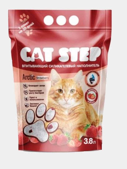Наполнитель CAT STEP Actic Strawberry, силикагелевый, 3.8 л, 1.77 кг