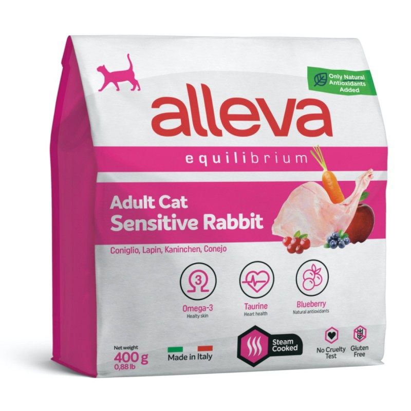 Alleva Equilibrium Adult Cat Sensitive Rabbit корм для взрослых кошек,кролик,400 .