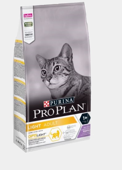 PRO PLAN LIGHT ADULT сухой корм для кошек с избыточным весом, с индейкой, 1.5 кг