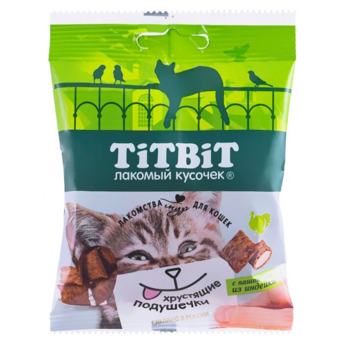 TiTBiT "Лакомый кусочек" Лакомство для кошек с паштетом из индейки, 30 г
