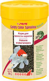 Корм для золотых рыб Sera в гранулах GOLDY Color Spirullina (улучшает окраску) 39гр