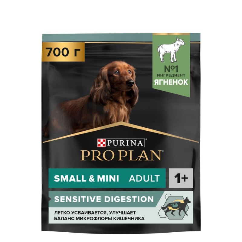 Pro Plan Adult;Mini Sensitive Digestion сухой корм собак мелких пород с чувств.пищ.ягненок.700г.