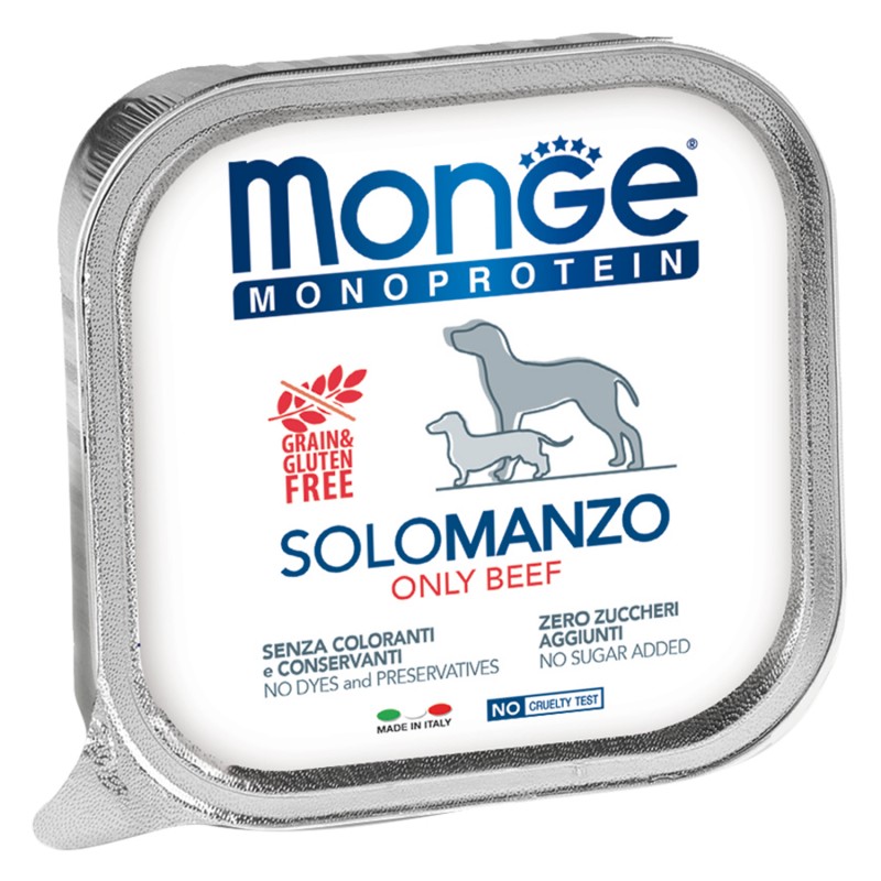 Консервы для собак Monge Dog MonoproteinSolo паштет из говядины 150 гр.