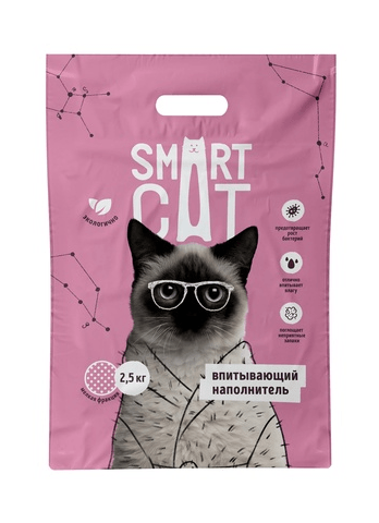 Наполнитель впитывающий Smart Cat мелкая фракция 5 л (2,5 кг)