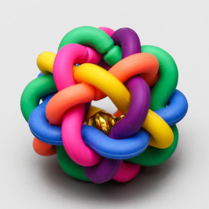 Игрушка резиновая "Молекула" с бубенчиком, 4 см, микс цветов