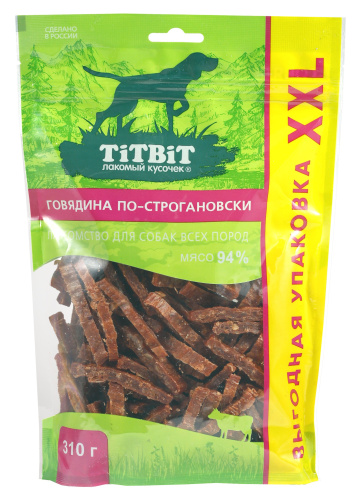 TITBIT Лакомство для собак всех пород,говядина по-строгановски, XXL выгодная упаковка,310г.