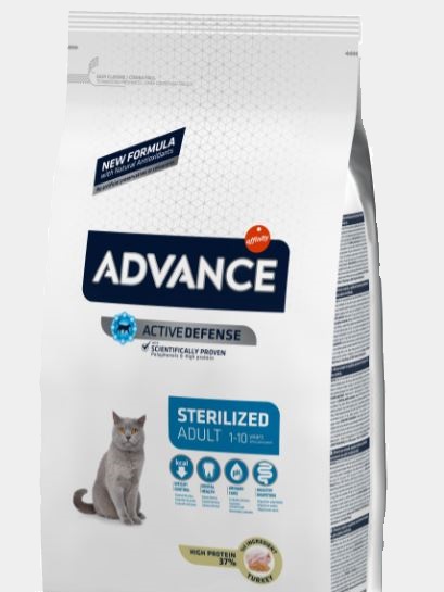 Корм Advance Sterilized Adult Turkey для стерилизованных кошек, с индейкой, 1.5 кг