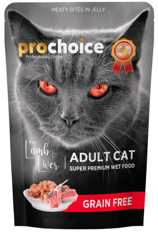 Prochoice Grain Free Lamb&Liver.влаж.корм(в желе) (беззерновой) для кошек, ягненок и печень, 85 г