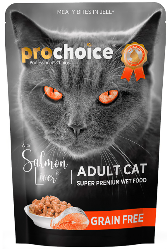 Prochoice Grain Free Salmon&Liver.влаж.корм (в желе) (беззерновой) для кошек, лосось и печень, 85 г