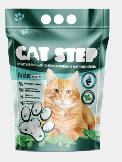 Наполнитель CAT STEP Actic Fresh Mint силикагелевый, 3.8 л, 1.77 кг