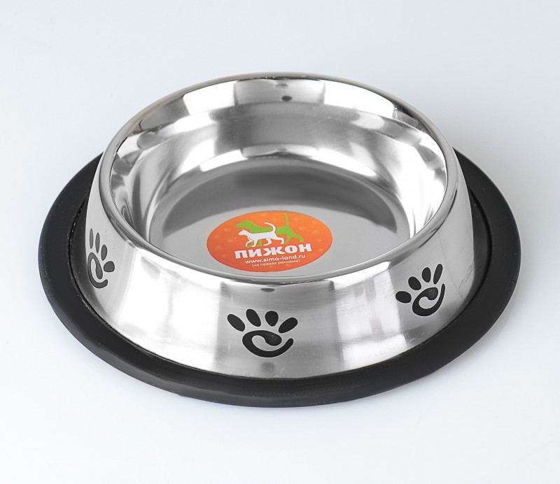 Миска для кошек с нескользящим основанием Пижон, с принтом, 235 мл