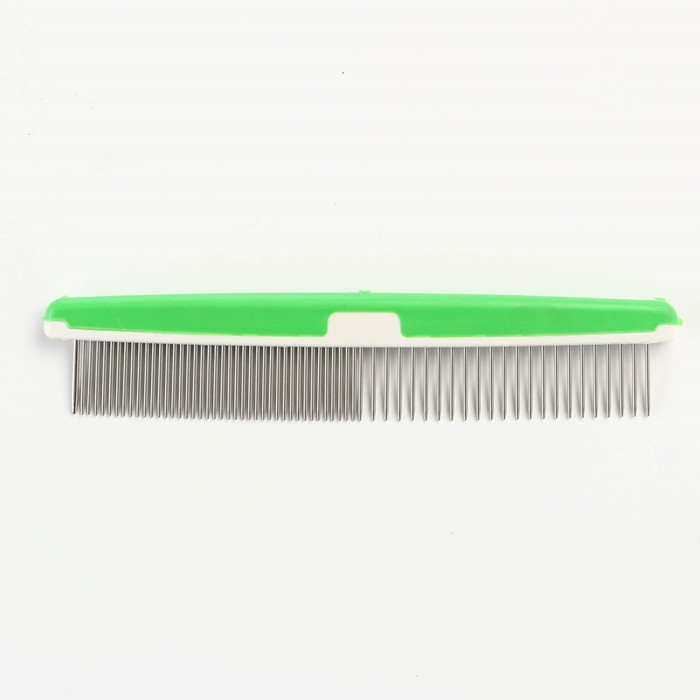 Расчёска для шерсти с пластиковой ручкой, 17 х 3,5 см ЦВЕТА МИКС