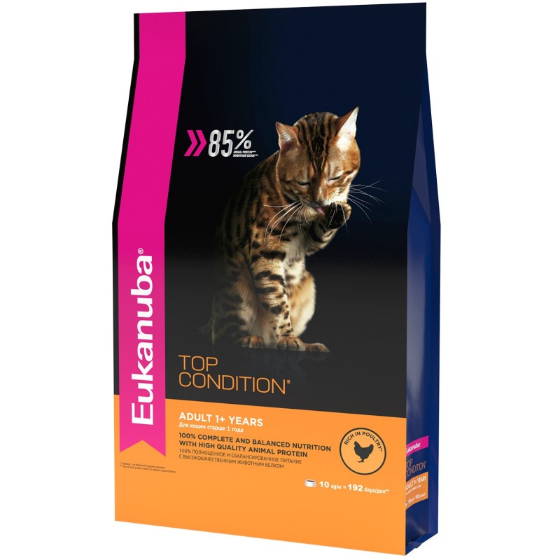 Сухой корм для кошек Eukanuba Top Condition, с домашней птицей, 2 кг