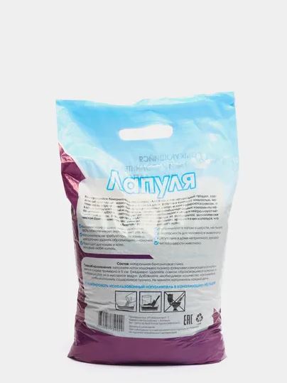 Комкующийся наполнитель "Лапуля", 7 литров, 4,5 кг