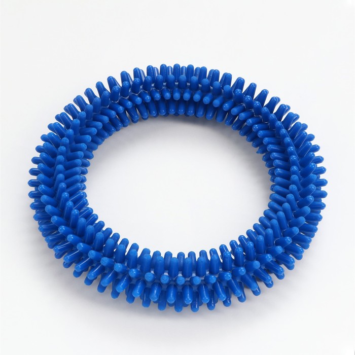 Tappi игрушка для собак "Сириус", кольцо с шипами, голубой, диаметр 61 мм
