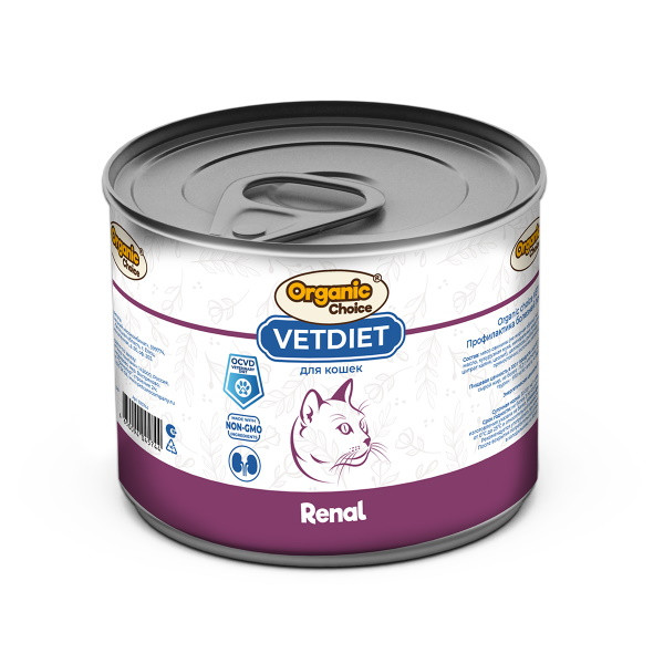Organic Choice VET Renal консервы для кошек, профилактики болезней почек, 240 г