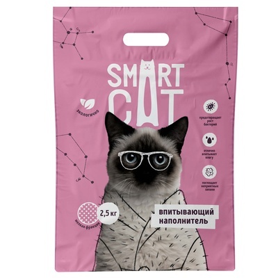 Smart Cat Наполнитель для кошек, впитывающий, средняя фракция, 2.5 кг