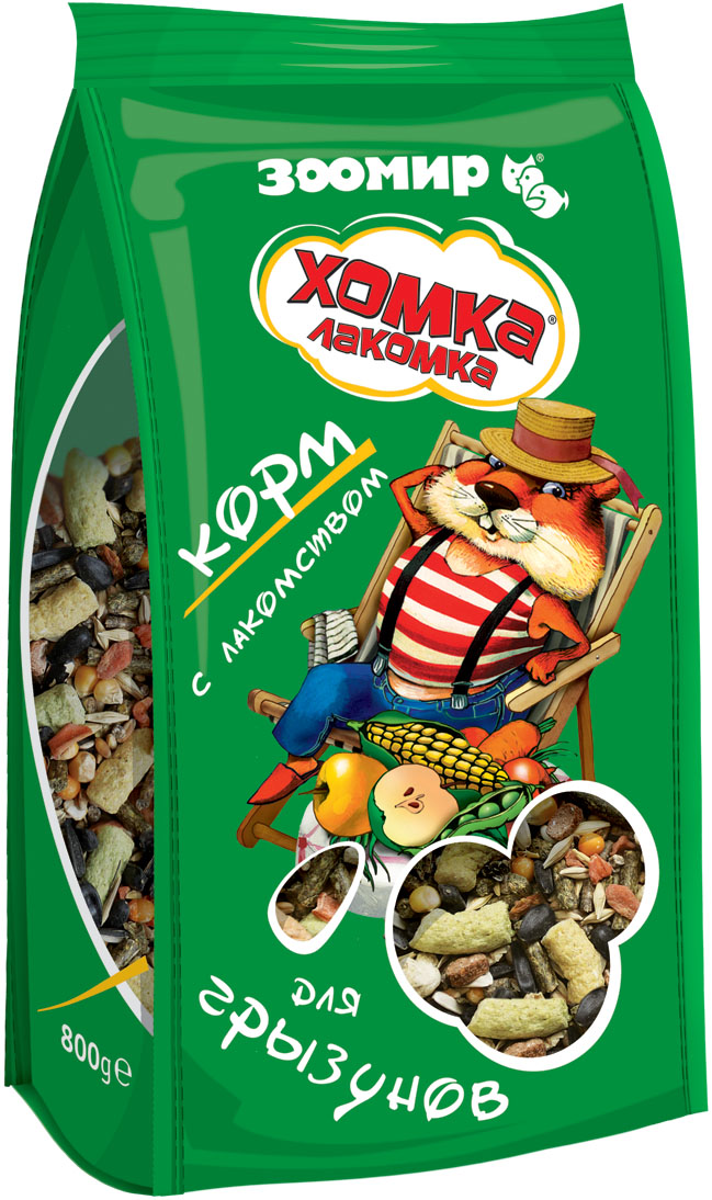 Корм с лакомством для грызунов Зоомир Хомка-лакомка, 500 гр