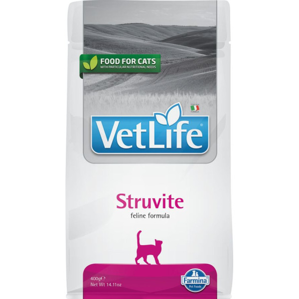 FARMINA Vet Life Cat Struvite сухой корм для взрослых кошек при МКБ струвитного типа - 400 г