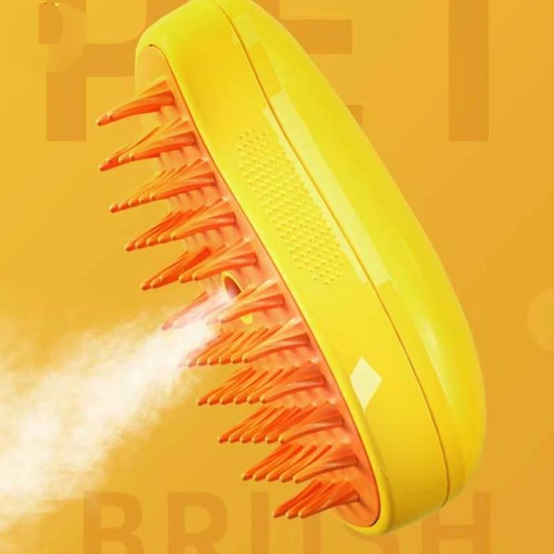 Pet Brush Паровая щетка для животных,цвет желтый.USB-провод в комплекте,