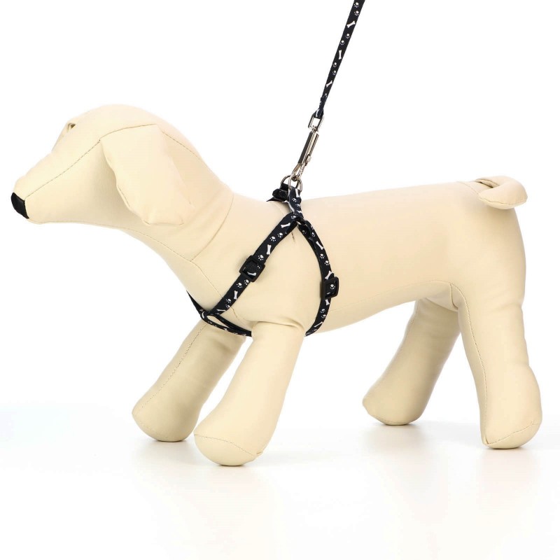 Комплект «Классика», капрон, ширина 1 см, шлейка 28-47 см, поводок 120 см, чёрный.