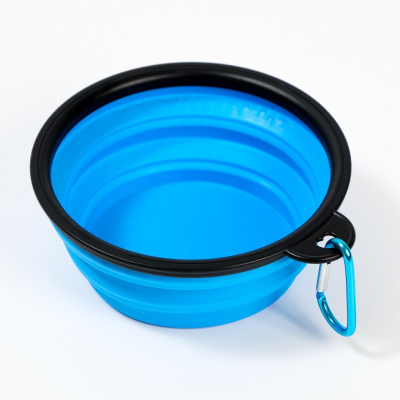 Миска складная, синяя, 350 мл, 13 см.