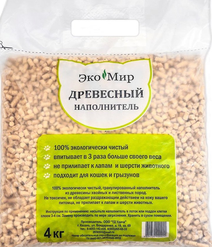 Наполнитель для кош.туалетов Экомир 4кг