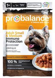 Влажный корм ProBalance для взрослых собак мелких и средних пород имунитета 85гр.