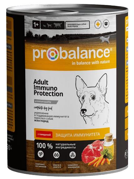 Корм консервы ProBalance Adult Immuno Protection для собак с говядиной 850гр.
