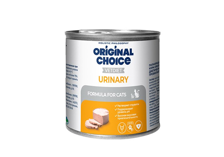Корм Original Choice Vetdiet Urinary Holistic (паштет) для кошек,при МКБ.240г.
