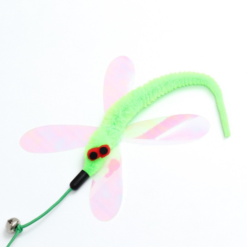 Дразнилка-удочка «Стрекоза», 40 см, зелёная.