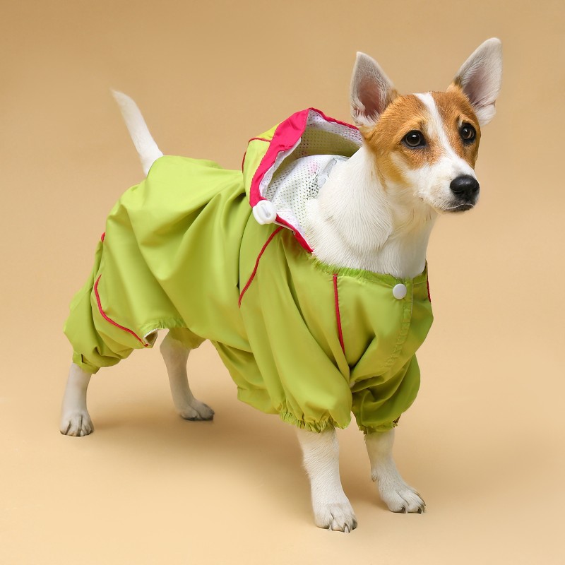 Комбинезон для собак, демисезонный с сумкой, размер 2XL (ДС 41, Ог 53, ОШ 36 см), салатовый.