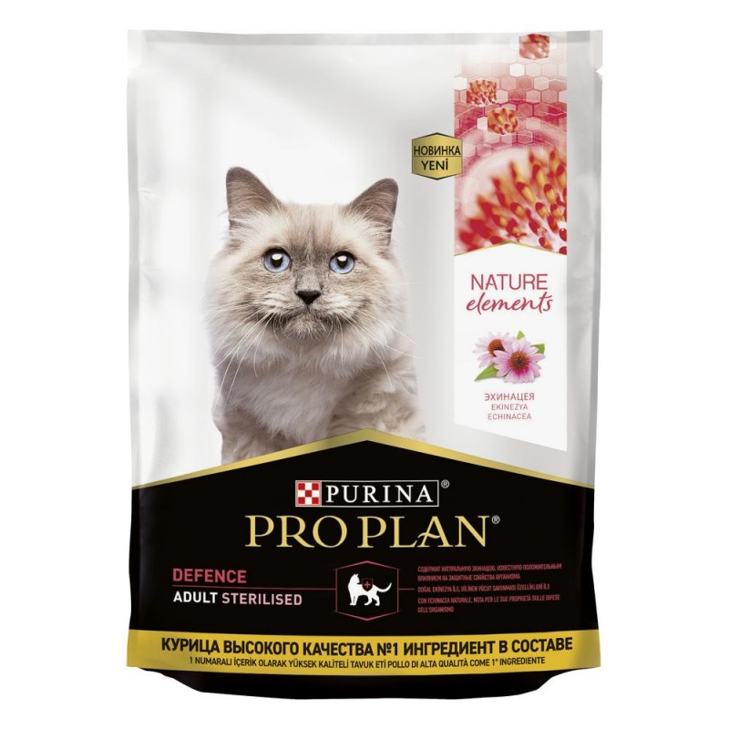 Pro Plan Nature Elements сухой корм для взрослых стерилизованных кошек с курицей - 200 г
