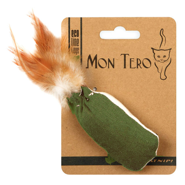 Mon Tero Эко игрушка для кошек мешочек с перьями с кошачьей мятой