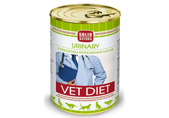 Solid Natura Vet Diet Urinary консервы для кошек, профилактика МКБ,340гр.