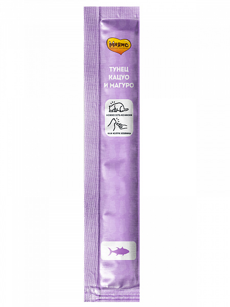 Мнямс Крем-лакомство для кошек с тунцом Кацуо и Магуро 15г х 4 шт.