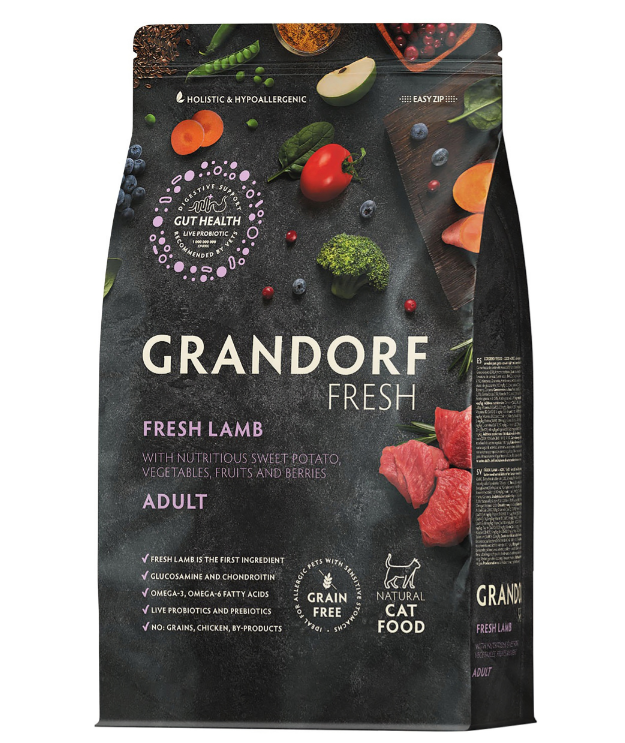 Grandorf Fresh Holistic Lumb&Sweet Potato сухой корм для кошек, ягненок с бататом, 400г