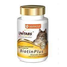 Юнитабс BiotinPlus с Q10 витамины для кошек 120 таб.