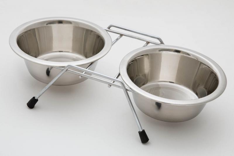 Mиска на ножках, двойная, 2х240 мл.