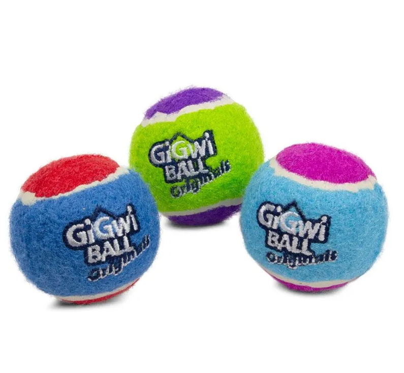 GiGwi игрушка для собак Мяч с пищалкой, 4 см, цвета микс