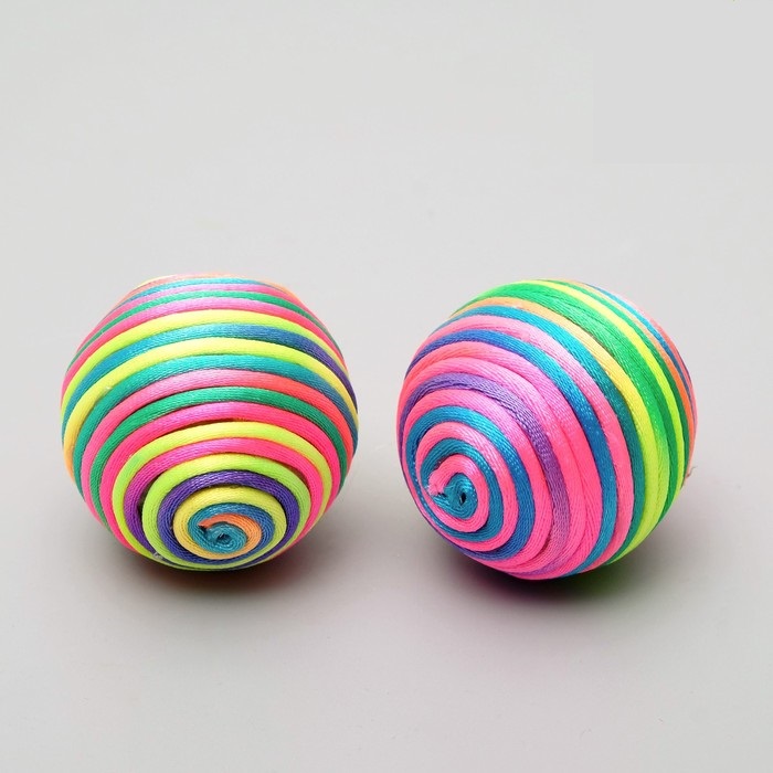 Мяч текстильный "Полосатик", 4,8 см, микс цветов