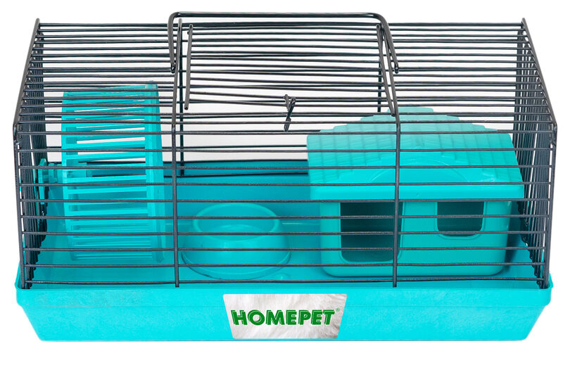 Клетка мини для грызунов с наполнением домик/миска 27х15 х13 см шаг прута 10 мм HOMEPET