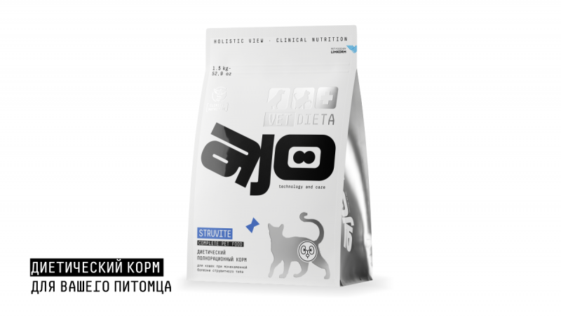 AЙO Vet Dieta Struvite сух.корм для кошек при мочекаменной болезни струвитного типа.400г.