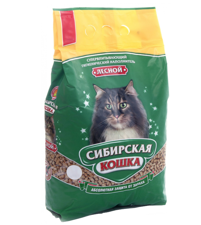Сибирская кошка Лесной Древесный наполнитель (простая упаковка), 20 кг