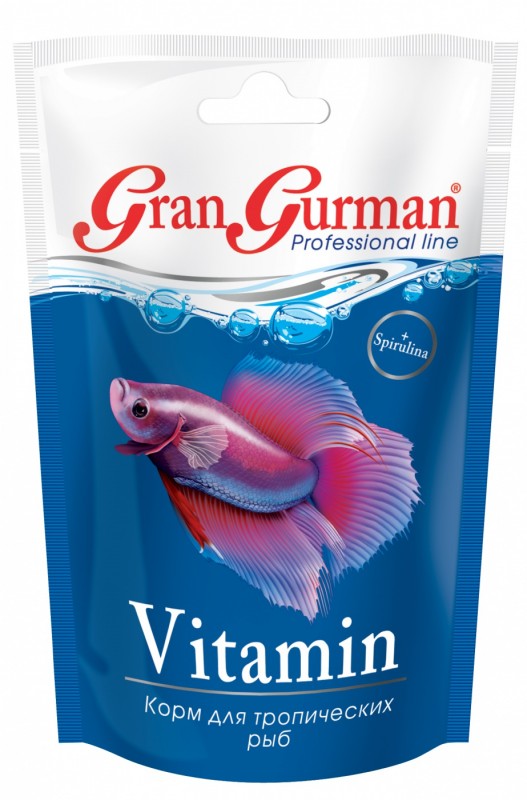 Корм Gran Gurman Vitamin профессиональный для тропических рыб, пакет 30 г
