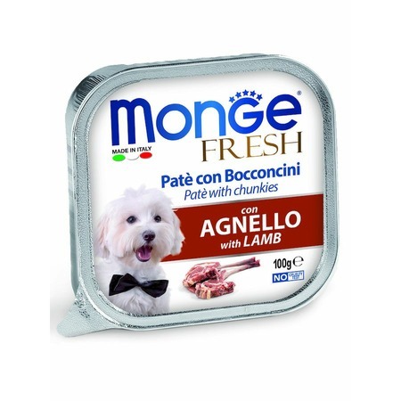 Влажный корм Monge Dog Fresh для собак, с ягненком, консервы 100 г