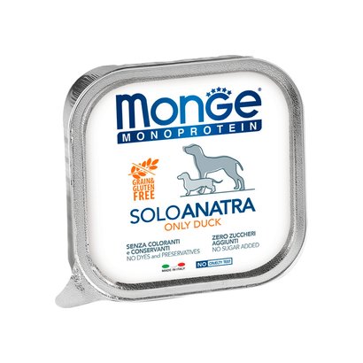 Консервы для собак Monge Dog MonoproteinSolo паштет из утки 150 гр.