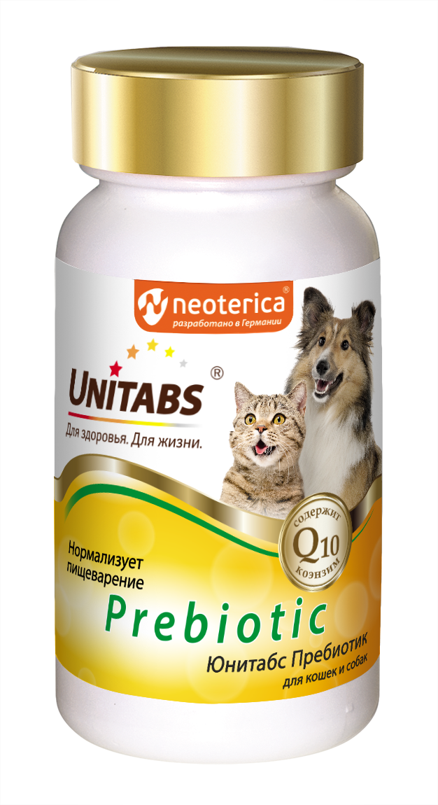 Unitabs Prebiotic пребиотический комплекс для собак и кошек, для нормализации пищеварения, 100 таб.