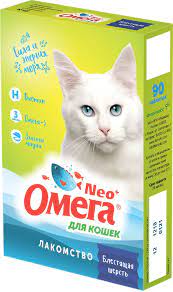 Лакомство ОМЕГА NEO+ Блестящая шерсть для кошек с биотином и таурином